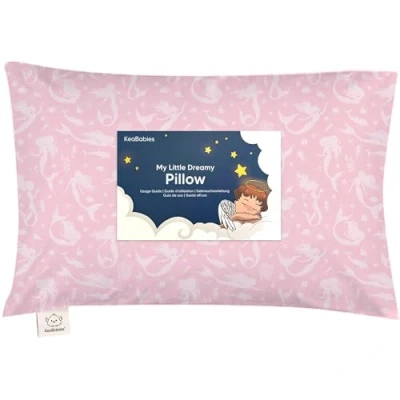 Imagen de Almohada para Niño Pequeño con Funda Pequeños De Algodón Orgánico Suave Dormir Lavable E Respirable Viajar (Mermaid)
