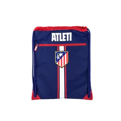 Imagen de CyP Brands Atlético de Madrid, Mochila, Mochila saco, Bolsa con cuerdas, Extraescolares, Color Azul, Producto Oficial