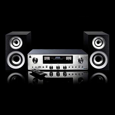 Imagen de GPO Retro PR200 sistema de audio para el hogar Minicadena música uso doméstico Plata 12 W Microcadena (Minicadena doméstico, Plata, W, DAB,FM, LCD, 3,5 mm)