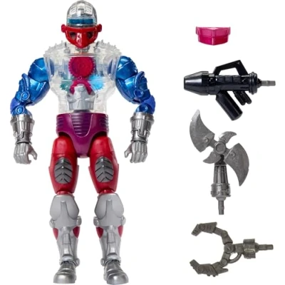 Imagen de Masters of the Universe Masterverse Roboto Figura de acción, juguete 17,8cm del héroe New Eternia MOTU con torso mecánico transparente, 30 articulaciones, JBP78