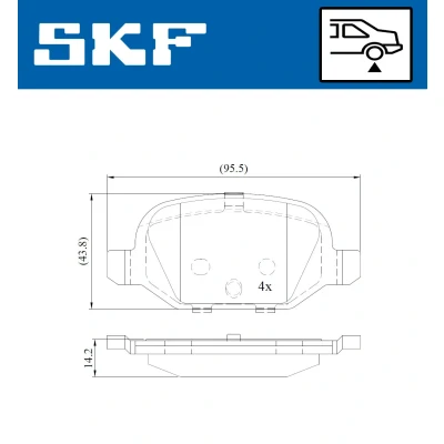 Imagen de SKF VKBP 90414 Juego de pastillas freno no preparado para indicador desgaste FIAT: 500 Hatchback, C Cabrio