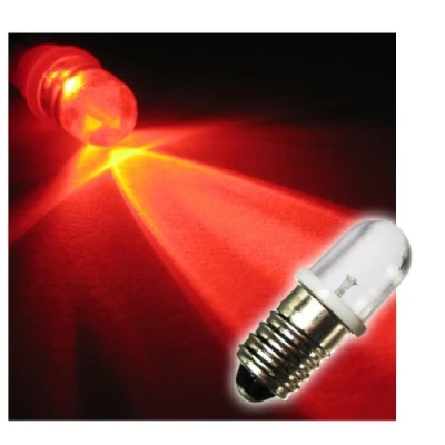 Imagen de world trading net Bombilla LED de rosca E10, roja, 12V DC
