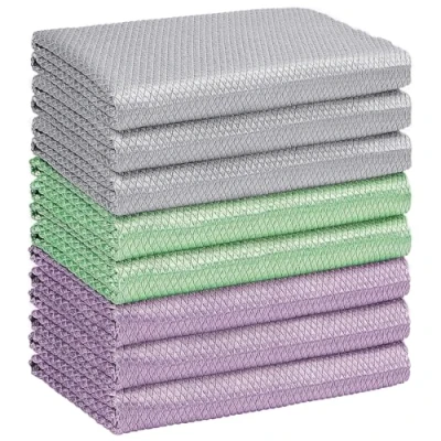 Imagen de HOMEXCEL Juego de 6 paños Limpieza Microfibra sin Pelusa para la Ventanas, Cristales, Espejos, Pantallas, Acero Inoxidable, 30 x cm