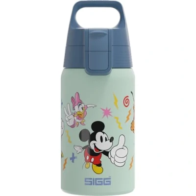 Imagen de Sigg Shield One Disney Mickey &amp; Friends Cantimplora infantil (0.5 L), botella de acero inoxidable con tapón hermético, para niños usar una mano