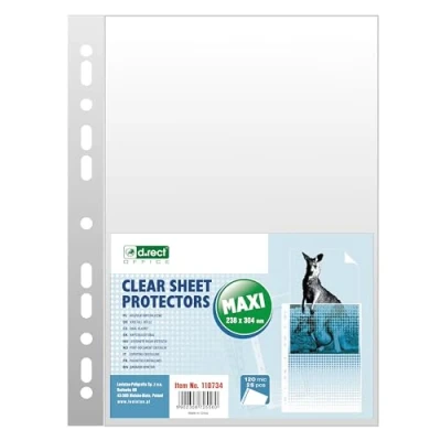 Imagen de D.RECT 25 Unidades Fundas Plastico Transparentes, 120 µm/mic/micron Grosor: 0,12 mm, 238x304 Cristalino