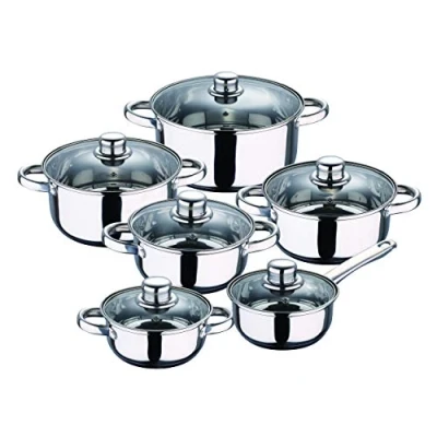 Imagen de San Ignacio Bateria de Cocina 12 Piezas Acero Inoxidable en Color Cromado colección Cassel