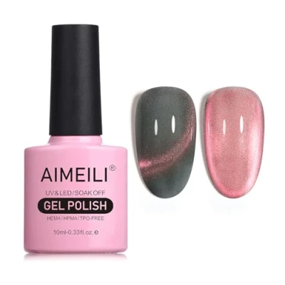Imagen de AIMEILI 9D Ojo de Gato Esmaltes Semipermanentes para Uñas Sin crueldad Vegano Libre HEMA Magnético Soak Off UV LED Permanentes Esmalte 10ml，742