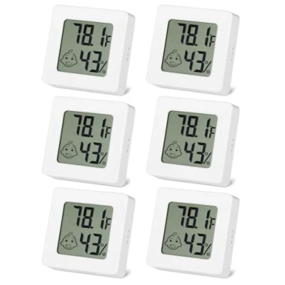 Imagen de SOBEAU Mini Higrómetro Termómetro Interior, Monitor Temperatura Humedad Medidor Digitales, y para Casa, Habitación de Bebé, Invernadero, Blanco