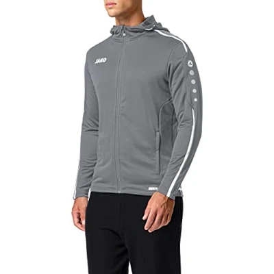 Imagen de JAKO Chándal para hombre de poliéster Striker 2.0 con capucha, gris piedra y blanco, talla 4XL, M9419