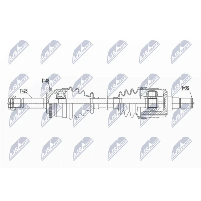 Imagen de NTY NPW HY 549 Árbol de transmisión Eje delantero, derecha 932 73 HYUNDAI: i20 I Hatchback