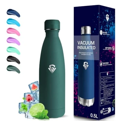 Imagen de Grsta Botella Agua Acero Inoxidable, Termica 500ml, A Prueba de Fugas, sin Bpa, Mantiene 24H Frio/12H Calor, Deportiva, para la Oficina, Cámping, Cafetería, Deportes