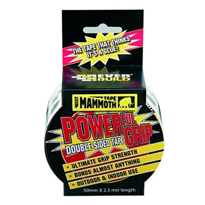 Imagen de Everbuild EVB2PG50 Mammoth 2POWERGRIP50 Cinta de Agarre Potente (2,5, Transparente, 50 mm x 2.5 m