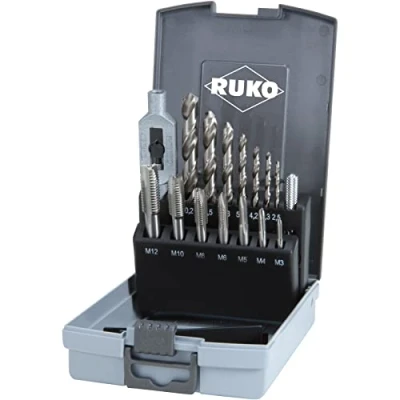 Imagen de RUKO 245004RO Juego de machos roscar M3, M4, M5, M6, M8, M12, M10 15 Acero rápido