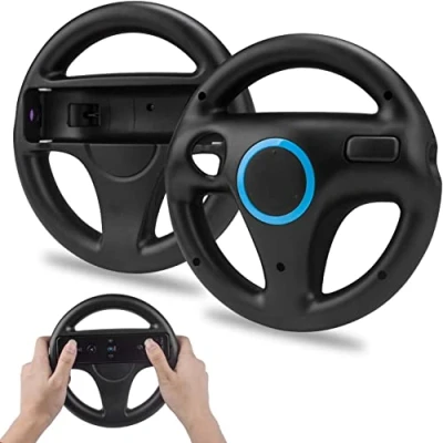 Imagen de 2 * Volante para Wii,TechKen Wii Wheel Racing Controller Game Steering Mario Kart Accesorios