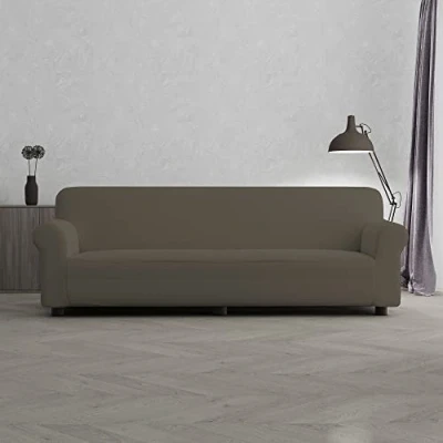 Imagen de Italian Bed Linen PIU Bello Funda de sofá bielástico Extensible, Tórtola, 4 PLAZAS