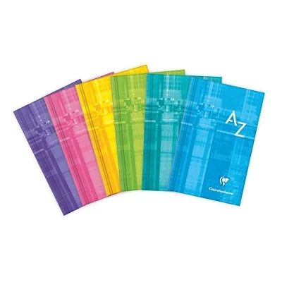 Imagen de Clairefontaine 9589C Cuaderno de registro (tapa dura, cuadriculado, 7,5 x 12 cm, 64 hojas), colores surtidos