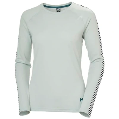 Imagen de Helly Hansen W LIFA Active Stripe Crew Chaqueta de Capa Base, 462 Green Mist, S para Mujer