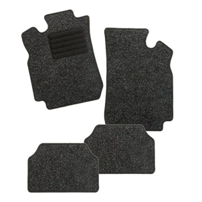 Imagen de CarFashion 254811 Auto Alfombra Soporte sin Juego de alfombrillas para Matte plana BasicRips Textil, Negro, 4 Piezas