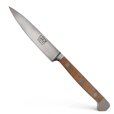 Imagen de Güde Solingen Cuchillo mechador forjado, 10 cm, madera de nogal, ALPHA WALNUT doble virola, Hecho a mano en Alemania