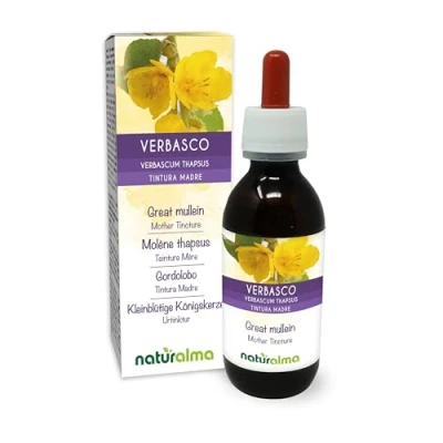 Imagen de Gordolobo o Verbasco (Verbascum thapsus) flores y hojas Tintura Madre sin alcohol Naturalma Extracto líquido gotas 120 ml Complemento alimenticio Vegano