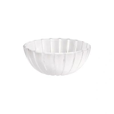 Imagen de Guzzini Cuenco ensaladera contenedor L 25 cm redondo Dolcevita 29690242 transparente blanco nácar plástico orgánico 3000cc lavavajillas