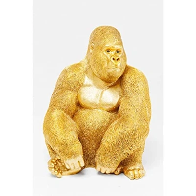 Imagen de KARE Design Figura decorativa, diseño de gorila, dorado, XL
