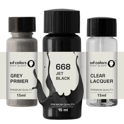 Imagen de SD COLORS JET BLACK 668 Pintura para retocar (15 ML), color negro