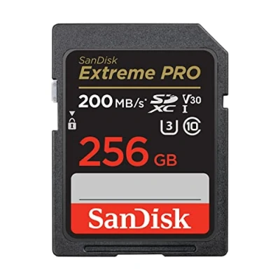Imagen de Tarjeta SDXC SanDisk Extreme PRO, 256 GB, Hasta 200 MB/s lectura, U3, V30, Clase 10, Vídeo 4K UHD, Negro