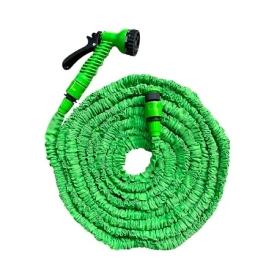 Imagen de Acomoda Textil Manguera de Riego Extensible con Pistola 7 Funciones para Jardín, Terraza y Patio. Alta Resistencia Modos Conector Universal. (7,5 22,5 Metros)