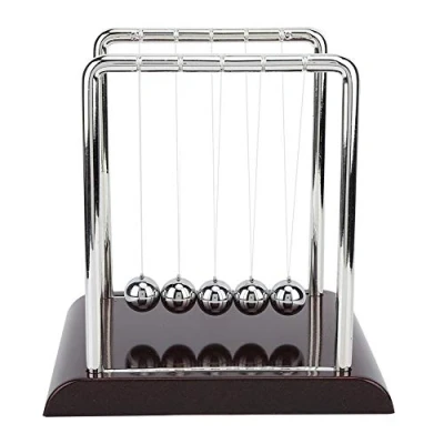 Imagen de TOPINCN Cradle Metal Sólido Física Ciencia Bola Balance Balanceo Péndulo Magnética Juguete para Decoración Escritorio Oficina Casa(L)