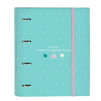 Imagen de VMB Mint Paradise Carpeta 4 Anillas de 35 cm con 100 Hojas A4, Ideal para Niños Diferentes Edades, Cómoda y Versátil, Calidad Resistencia, 27x3.5x32 cm, Color Verde menta