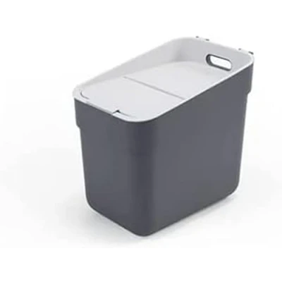 Imagen de CURVER Cubo de basura y reciclaje Ready To Collect 20L, Con soporte para pared o puerta, Ideal Cocina cuarto baño, 100% reciclado, Color gris