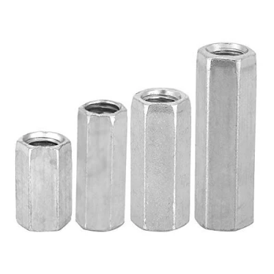 Imagen de 10pcs Tuercas de acoplamiento Hexagonal varilla la manga larga Acero al carbono Separador roscado M8 Sujetadores roscados(M8*40)