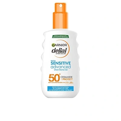 Imagen de Garnier Delial Sensitive Advanced Spray Protector Solar para pieles claras, sensibles e intolerantes al sol. FPS 50+. Resistente agua. 0% graso, pegajoso. 200 ml