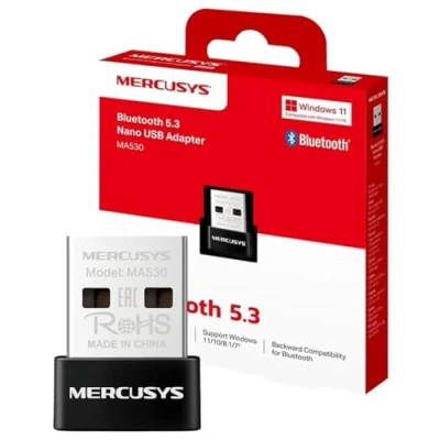 Imagen de 【2024 Nuevo】 Mercusys MA530 Adaptador Nano USB Bluetooth 5.3, Dongle para Conectar a Mando Auricular Teclado Ratón Altavoz Móvil, Plug &amp; Play, Compatible con Windows 11/10/8.1/7