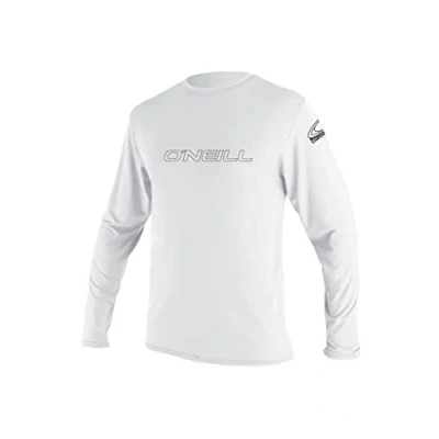 Imagen de ONEILL WETSUITS Basic Skins L/S Rash tee Chaleco Vest, Hombre, Blanco, Medium