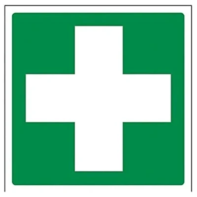 Imagen de vsafety 31028 am r &quot;primeros auxilios logotipo&quot; primeros General señal, plástico rígido, cuadrado, 150 mm x mm), color verde