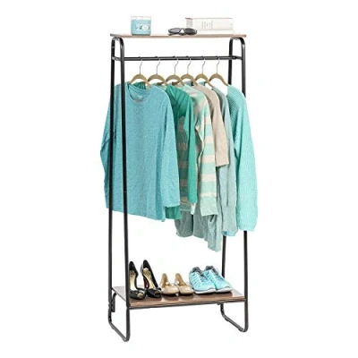 Imagen de Iris Ohyama Perchero metálico, con 2 Estantes, Negro, Diseño Moderno, Marco Resistente, Antideslizante, para Dormitorio, Estudio, Armario, Ropa y zapatos, Secado, Montaje fácil, PI B2