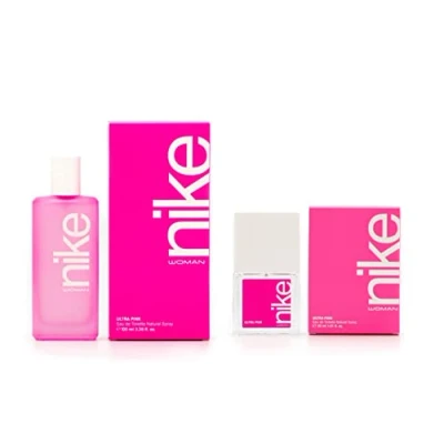 Imagen de NIKE Ultra Pink, Colonia Mujer, Promoción 100 ml + 30 ml, Pack 2 Productos, Perfume Formato Spray, Eau de Toilette Natural y Femenina, Aroma Oriental Gourmand, Fragancia Fresca, Rebelde Duradera