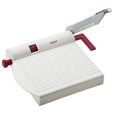 Imagen de Westmark Cortador de queso con cuchilla afilada, Espesor corte variable, Diseño retro, Acero inoxidable/aluminio/plástico, Fromarex, Blanco/Rojo/Plateado, 7000RT60