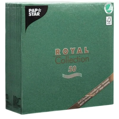 Imagen de Royal Collection Servilletas (50 unidades, pliegue 1/4, 40 x cm), color verde oscuro