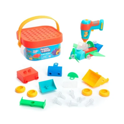 Imagen de Learning Resources Schritte Zum Cubo de construcción Design and Drill Stem, 41 Piezas con taladradora eléctrica, Juguetes Viaje niñas, 3+ años, Multicolor, Medium (EI 4146)