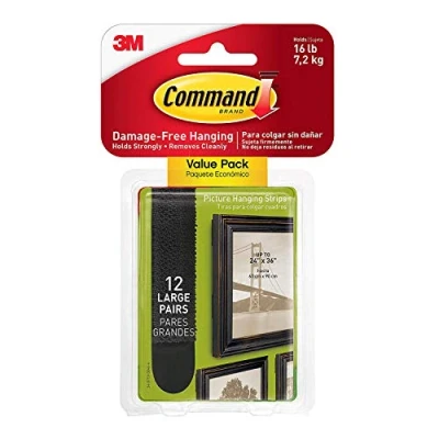 Imagen de Command Picture Hanging Strips Value Pack, Large, Black, 12 Pairs (17206BLK 12ES)