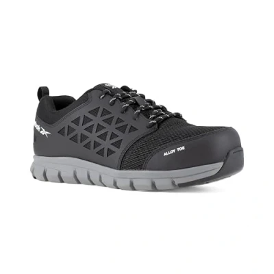 Imagen de Reebok Work ib1031 S1P 43 Excel luz Athletic zapatillas de seguridad zapatos, punta aluminio, parte superior y 3d fibra micro malla, tamaño 43, negro/gris