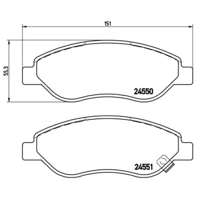 Imagen de BREMBO P 59 053 Juego de pastillas freno con avisador acústico desgaste tornillos pinza accesorios OPEL: Corsa D Hatchback