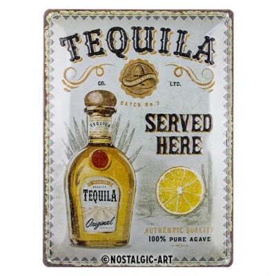 Imagen de Nostalgic Art Cartel metálico retro, 30 x 40 cm, Tequila Served Here Idea de regalo como accesorio bar, metal, diseño vintage