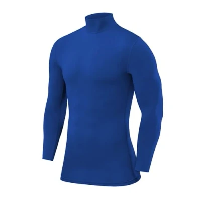 Imagen de PowerLayer Camiseta Compresión Niños Interior Térmica de Manga Larga y Cuello Alto para Compression Shirt Ciclismo Entrenamiento Gym Running Rugby Verde, 6 8 años