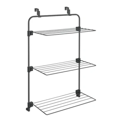 Imagen de Metaltex Secador de Ropa Gale para Puerta,Color Negro, Colada 11 m. Dimensiones 3,5 x 58 87 cm
