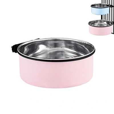 Imagen de Cuenco para Colgar Perros, Cuencos Colgantes Mascotas Cajas y jaulas, de Acero Inoxidable, alimentación Perros tamaño pequeño (850 ml/28 onzas)