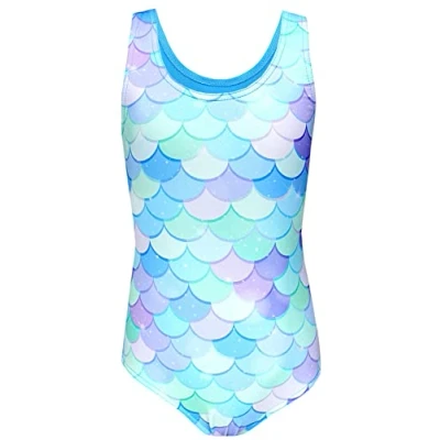 Imagen de Aquarti Bañador con un Estampado para Niñas, Sirena/Azul/Verde/Morado, 128